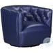 Mira Blue Leather Swivel Chair