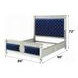 Varian Blue and Silver King Upholstered Panel Bed with Nailhead Trim