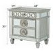 Varian Silver 3 Drawer Nightstand
