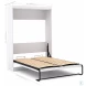 Pur White 95" Full Murphy Bed and Shelving Unit with Drawers