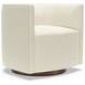 Ingrid White Upholstered Swivel Chair