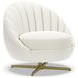 Lucille White Upholstered Swivel Chair
