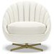 Lucille White Upholstered Swivel Chair