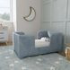 Thoe Blue Upholstered Toddler Bed