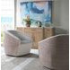 Natalie Ivory Upholstered Woven Swivel Chair