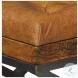 26755 Brown Leather Cushion Bench