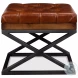 26755 Brown Leather Cushion Bench