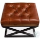 26755 Brown Leather Cushion Bench