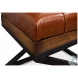 26755 Brown Leather Cushion Bench