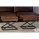 26755 Brown Leather Cushion Bench