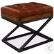 26755 Brown Leather Cushion Bench