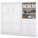 Pur White 95" Full Murphy Bed and Shelving Unit with Drawers