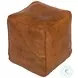 Sunday Afternoon Brown Leather Decorative Cube