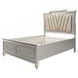 Kaitlyn Gray and Champagne Upholstered Storage Panel Bedroom Set with LED