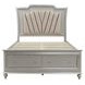 Kaitlyn Gray and Champagne Upholstered Storage Panel Bedroom Set with LED