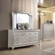 Kaitlyn Champagne Rectangular Dresser Mirror with LED and Nailhead Trim