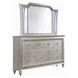 Kaitlyn Champagne Rectangular Dresser Mirror with LED and Nailhead Trim