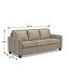 Millbrook Taupe Plain Leather 85" Queen Sleeper Sofa