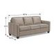 Millbrook Taupe Plain Leather 85" Queen Sleeper Sofa