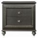 Kaitlyn Metallic Gray 2 Drawer Nightstand