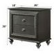 Kaitlyn Metallic Gray 2 Drawer Nightstand