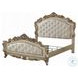 Gorsedd Fabric and Golden Ivory Queen Upholstered Panel Bed