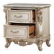 Gorsedd Beige and Golden Ivory 2 Drawer Marble Top Nightstand