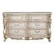 Gorsedd Beige and Golden Ivory 6 Drawer Marble Top Dresser