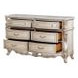Gorsedd Beige and Golden Ivory 6 Drawer Marble Top Dresser