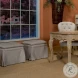 Draped Beige Ottoman Set of 2