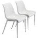 Magnus White And Brushed Stainless Steel Dining Chair Set Of 2