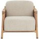 Calloway Santa Cruz Oatmeal and Nubuck Tan Leather Upholstered Lounge Chair