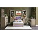 District Weathered Oak Twin Storage Panel Bed with LED