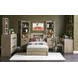 District Weathered Oak Twin Storage Panel Bed with LED