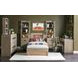 District Weathered Oak Twin Storage Panel Bed with LED
