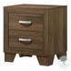 Miquell Oak 2 Drawer Nightstand