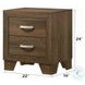 Miquell Oak 2 Drawer Nightstand
