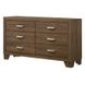 Miquell Oak 6 Drawer Dresser
