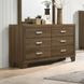 Miquell Oak 6 Drawer Dresser