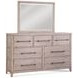 Aurora Whitewash 7 Drawer Dresser and Rectangular Mirror