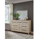 Aurora Whitewash 7 Drawer Dresser and Rectangular Mirror