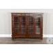 Maple Haze Dark Brown Wood 4 Glass Door 42" Bookcase