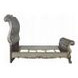 Dresden Vintage Bone White and Gray Queen Upholstered Sleigh Bed with Nailhead Trim