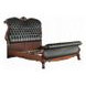 Dresden Black and Cherry Oak Queen Upholstered Sleigh Bed with Nailhead Trim