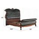 Dresden Black and Cherry Oak Queen Upholstered Sleigh Bed with Nailhead Trim