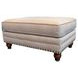 Carys Doe Beige Rectangular Ottoman with Nailhead Trim