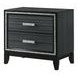 Haiden Weathered Black 2 Drawer Nightstand