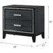 Haiden Weathered Black 2 Drawer Nightstand