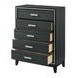 Haiden Weathered Black 5 Drawer Chest