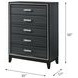 Haiden Weathered Black 5 Drawer Chest